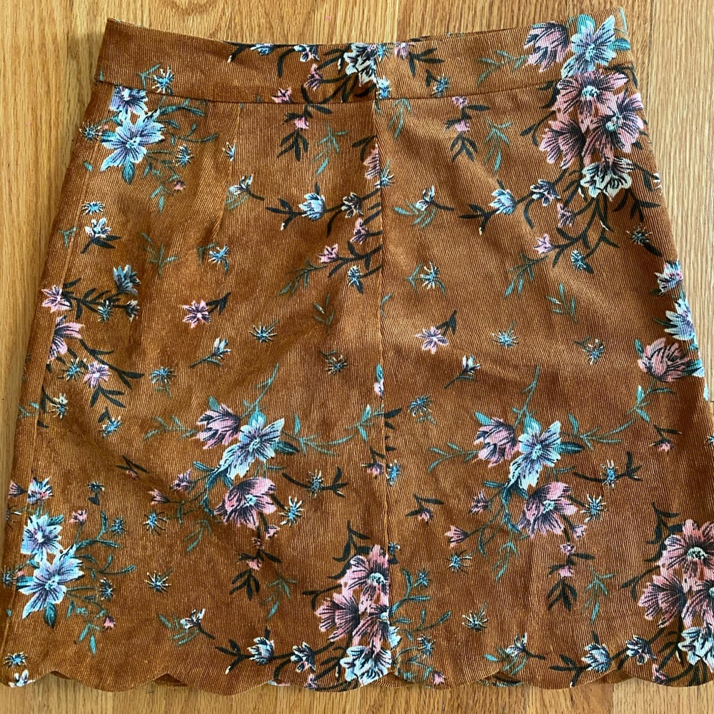 Burnt orange floral skirt